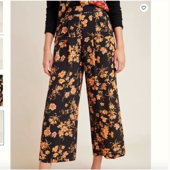 Della Floral Hipster Hippie Art Chic Glam Modern Elegant Wide Leg Trouser Pants - Picture 1 of 4